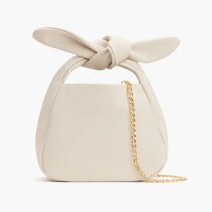 Cuyana Mini Bow Bag (Ecru, Pebbled, Gold)